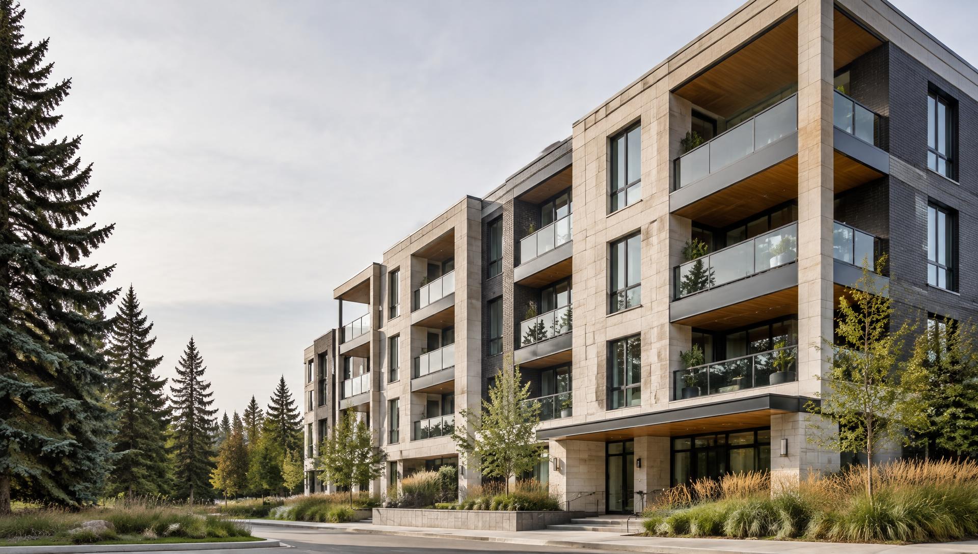 Architectural concept of a contemporary multifamily rental building